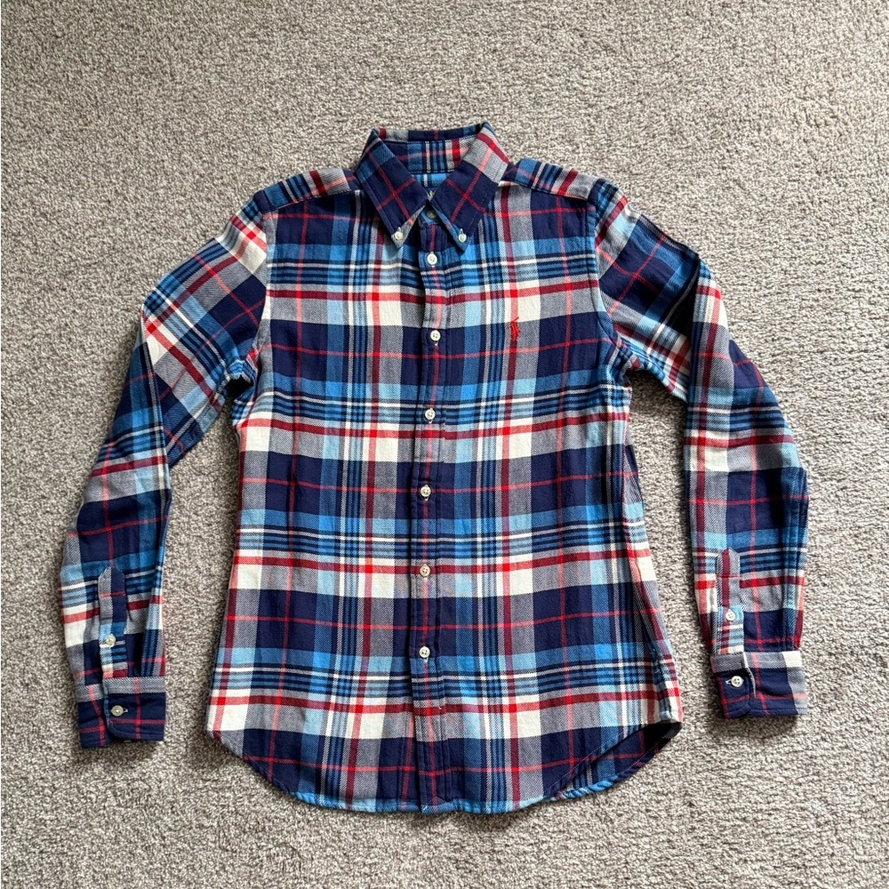 Ralph Lauren Blue and Red Plaid Button Down Shirt Flannel